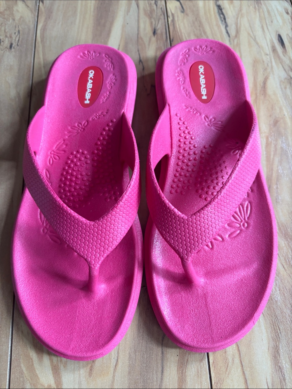 OKABASHI Bright Pink Women's Foam Flip Flop Sandals